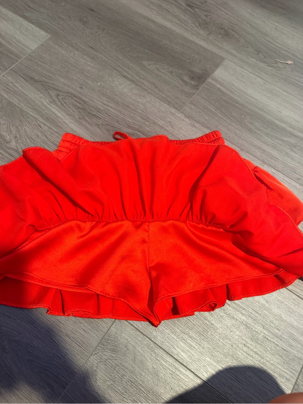 Red Ruffle Mini Skirt - Picture 4 of 5
